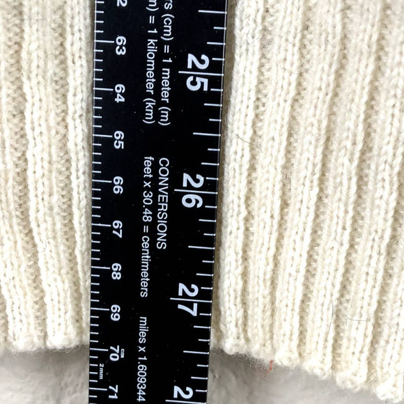 𝅺vintage Puritan Sweater Cream Gray Print Shetland Wool Blend Knit Size Large - Picture 8 of 11
